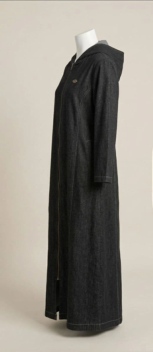 Black Denim Abaya (Hoodie)